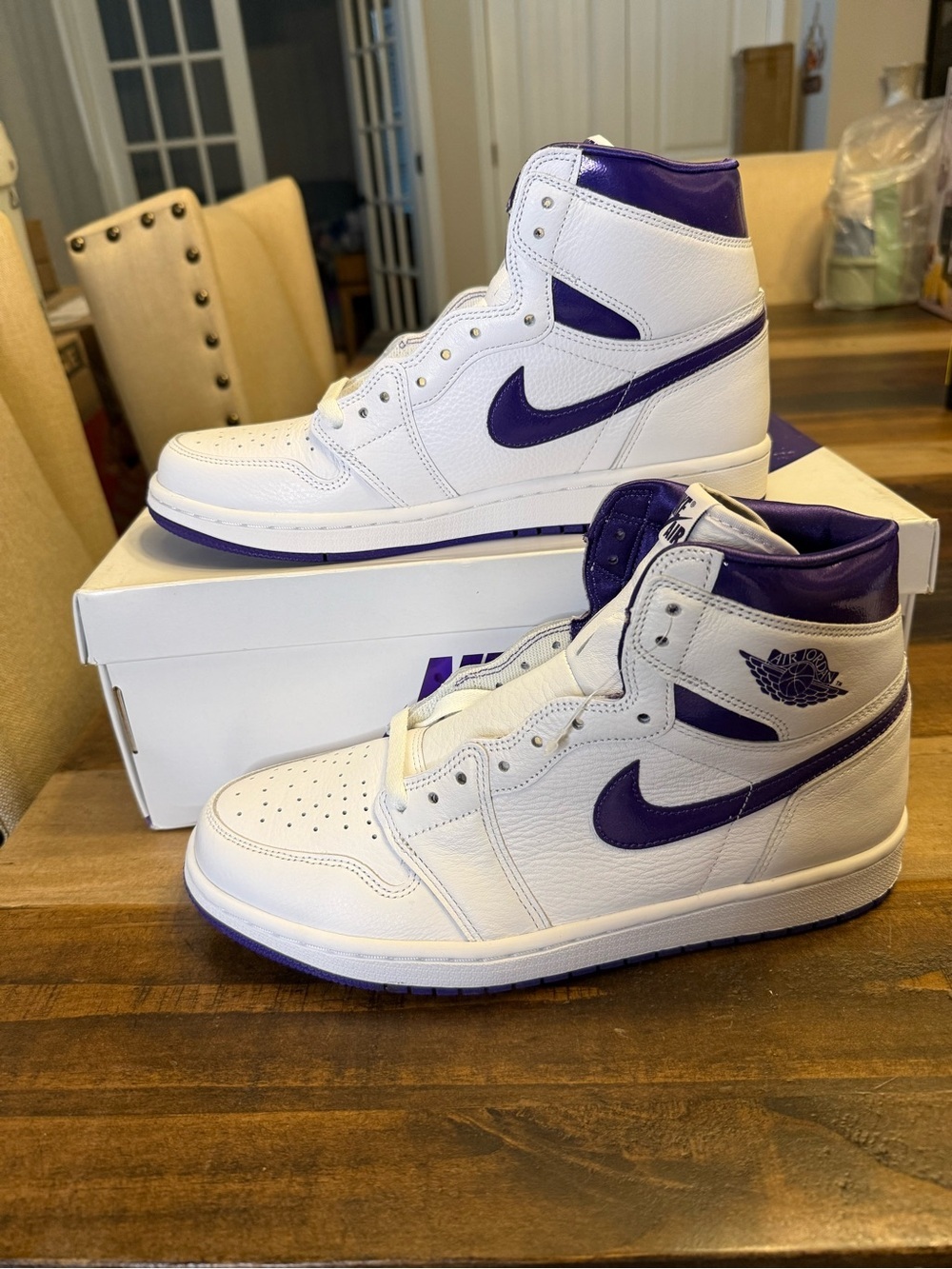 Nike Air Jordan 1 High OG Court Purple/White Women’s Leather Sneaker CD0461-151